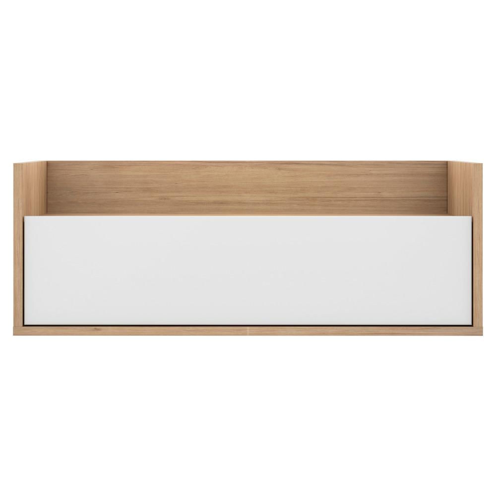 Mesa de Cabeceira 80 cm Suspensa Multimóveis Rustic/Branco