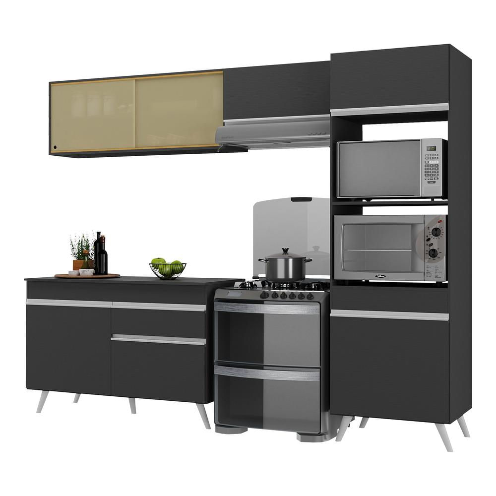 Armário de Cozinha Compacta 4 peças MP3692.898 Veneza Preto