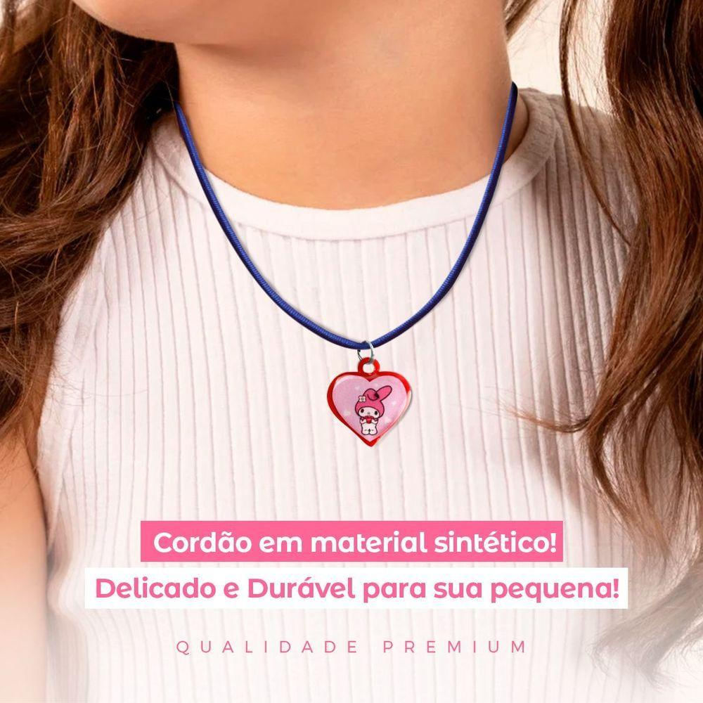 Colar Menina Infantil + Pingente Qualidade Premium My Melody Presente Moda Pink Criança Amor Rosa