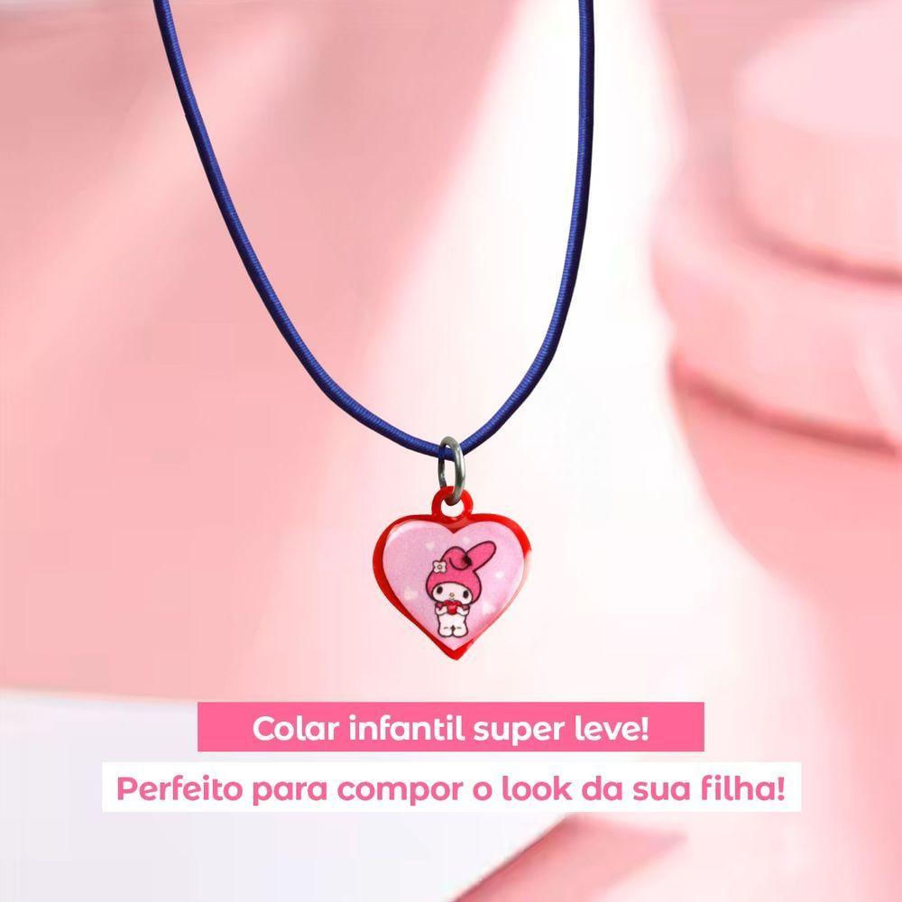 Colar Menina Infantil + Pingente Qualidade Premium My Melody Presente Moda Pink Criança Amor Rosa