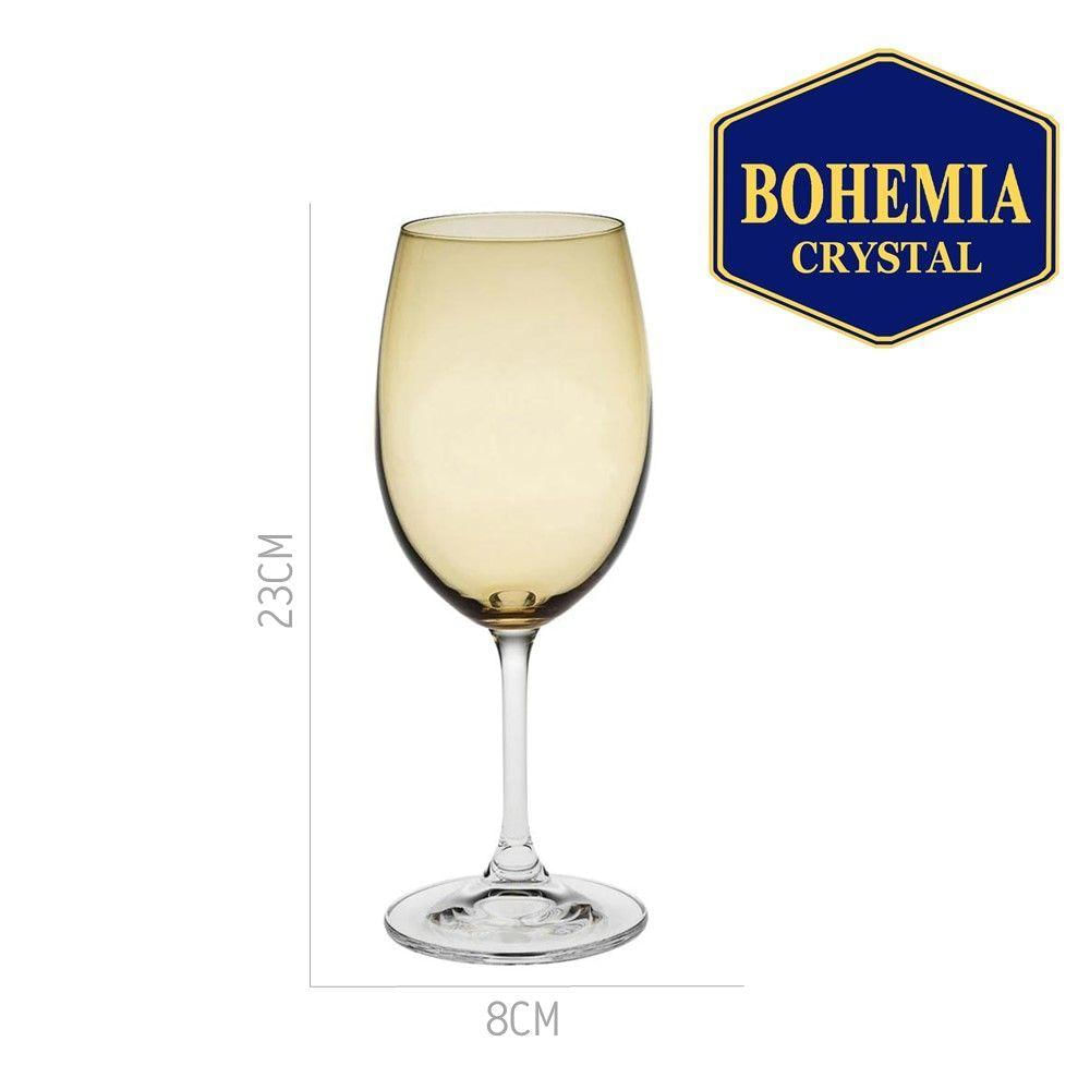 Taça De Cristal Ecológico Bohemia âmbar P- Vinho água Gastro 580ml