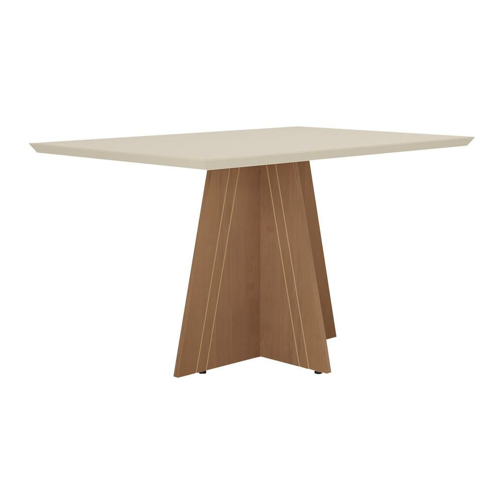 Mesa de Jantar 136 cm Denver Multimóveis EX2001 Madeirada/Off White