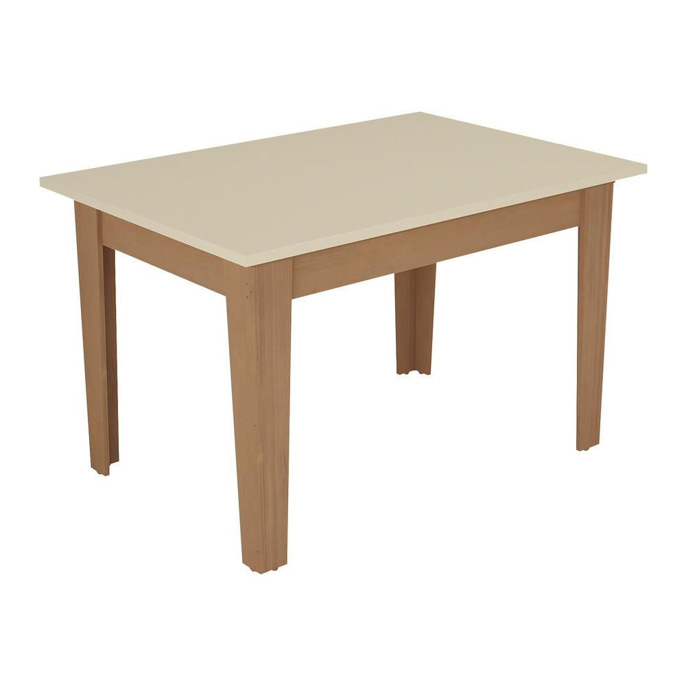 Mesa de Jantar 120 cm Tokio Multimóveis EX2000 Madeirada/Off White