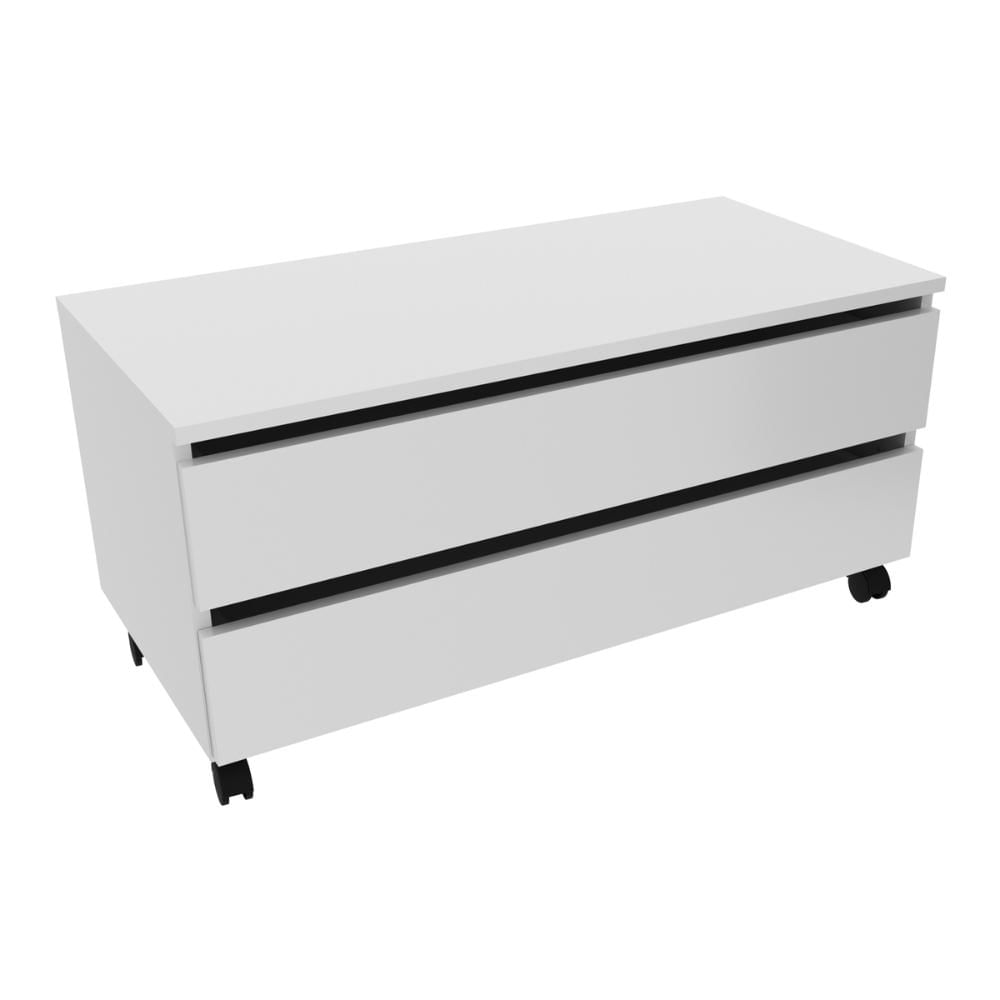 Gabinete Banheiro 2 Gavetas com Rodízios 80cm Multimóveis CR10083 Branco