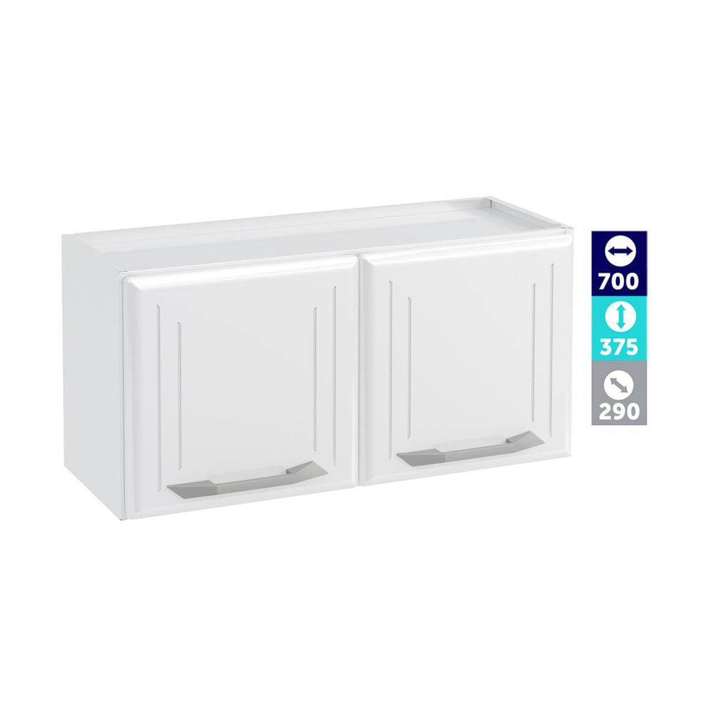 Armário de Cozinha de Aço Aéreo Duplo 70cm Rose Multimóveis CR6086 Branco