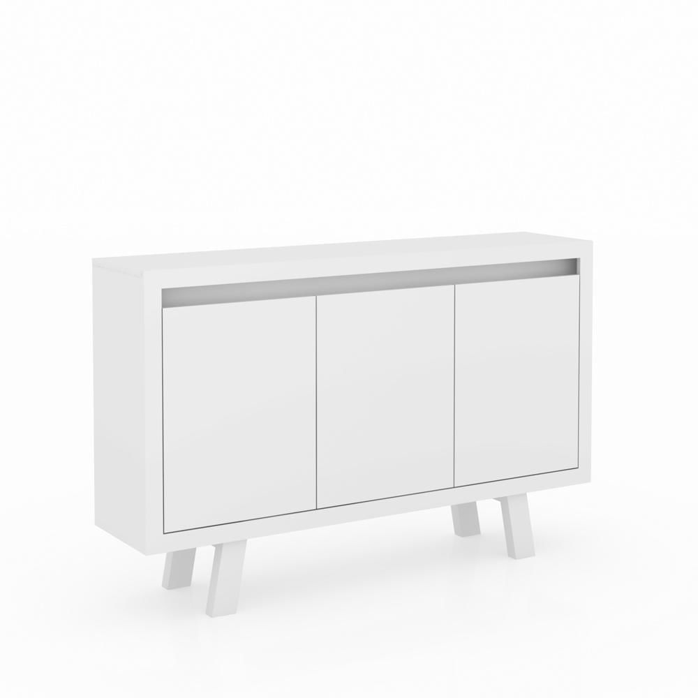 Balcão Escritório com 3 portas Multimóveis CR25028 Branco