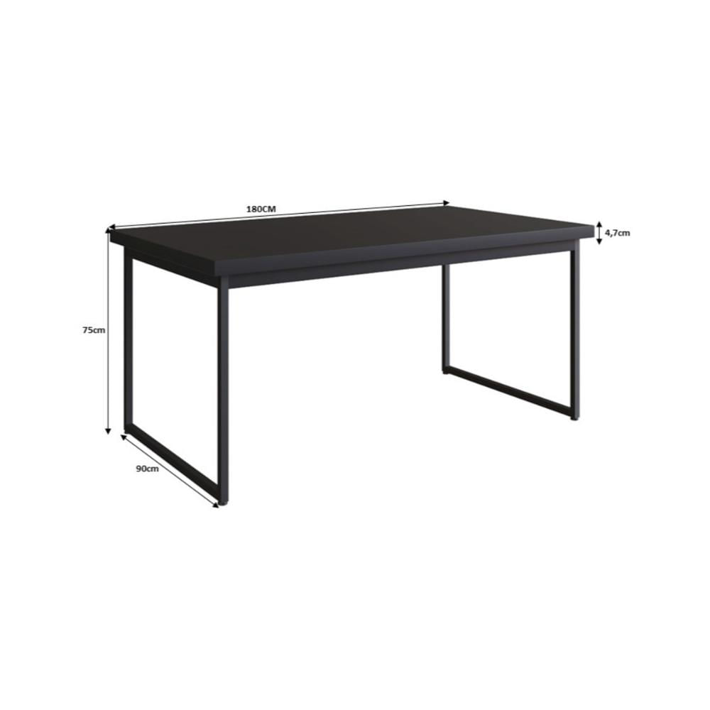 Mesa de Jantar 180cm Multimóveis CR20275 Preto