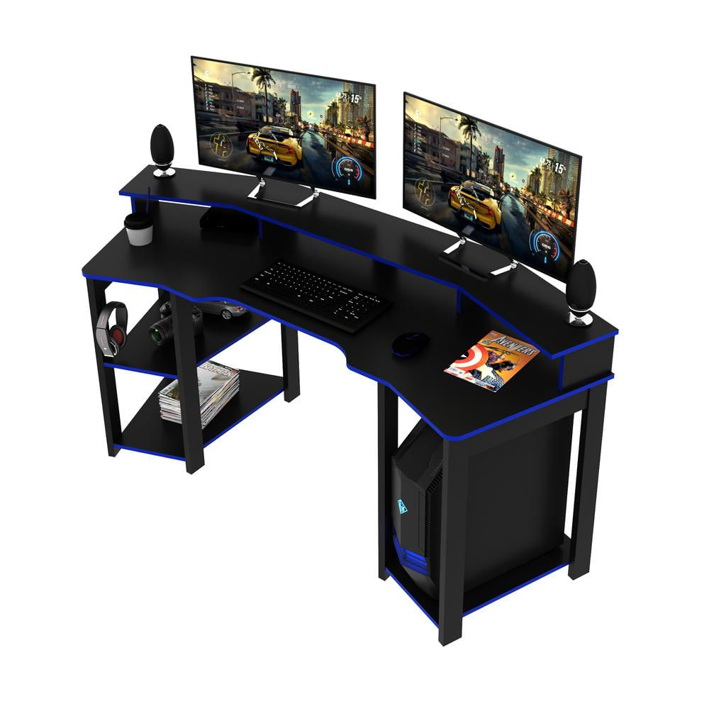 Mesa Gamer Multimóveis CR25062 Preta/Azul