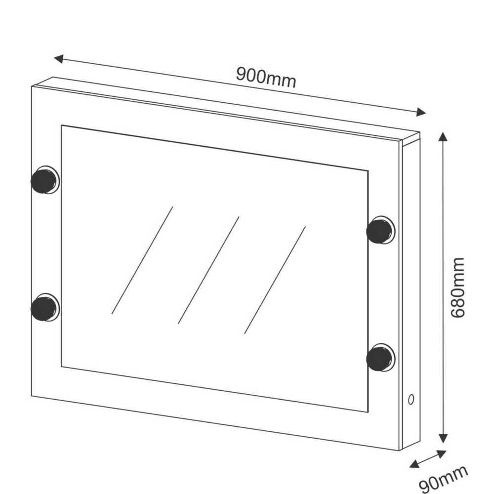 Painel com Espelho para Penteadeira  Multimóveis CR35019 Branco