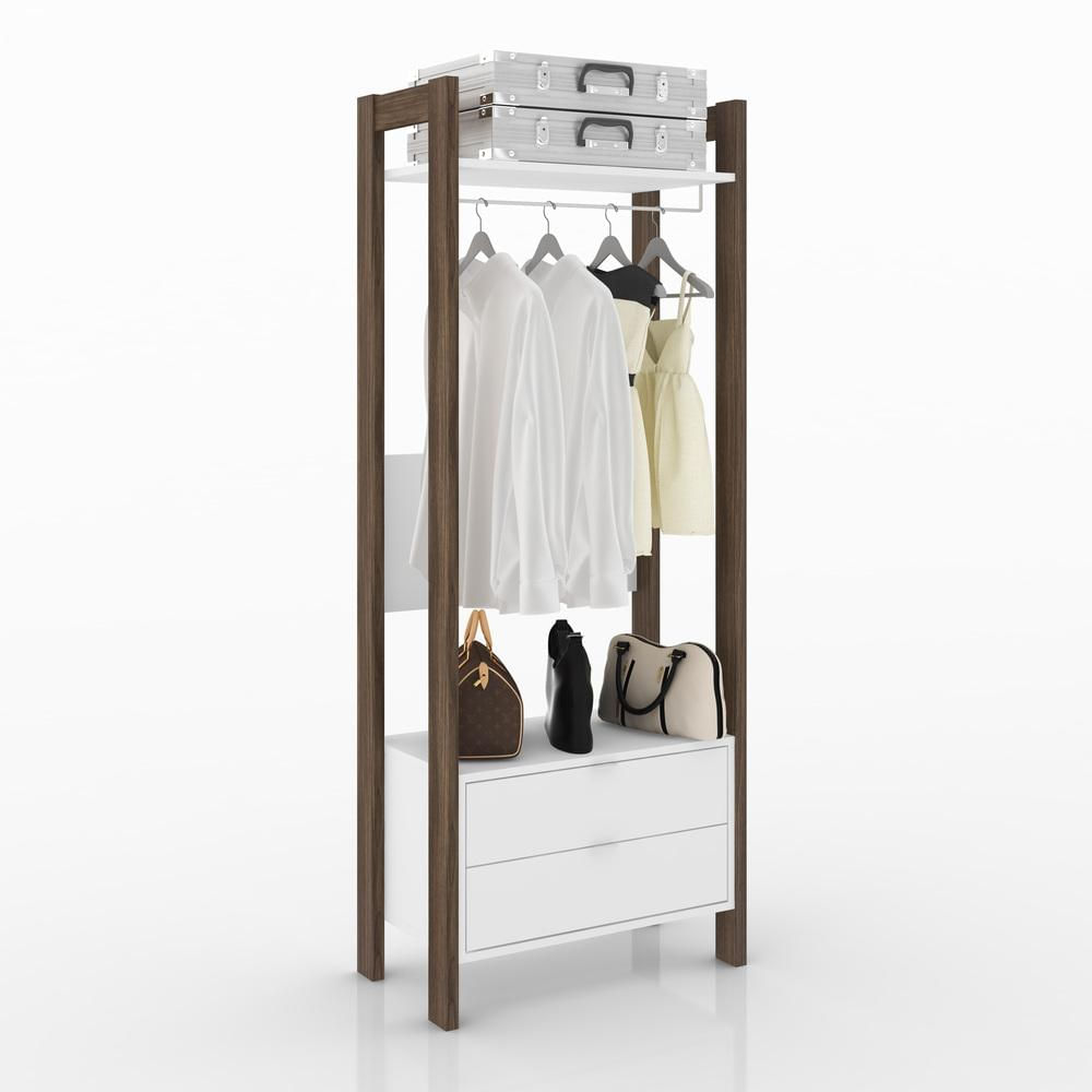 Armário Closet com 2 Gavetas Multimóveis CR35001 Branco/Nogal