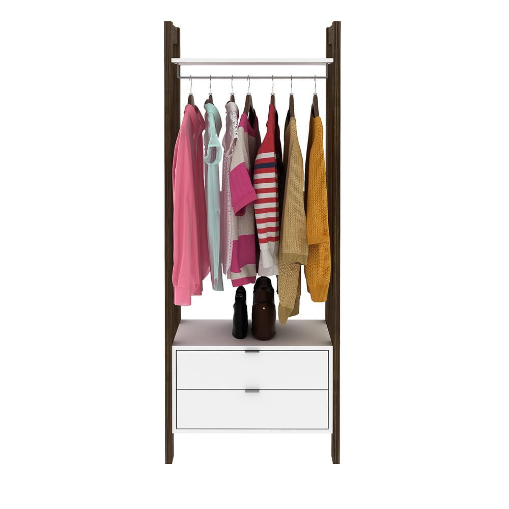 Armário Closet com 2 Gavetas Multimóveis CR35001 Branco/Nogal