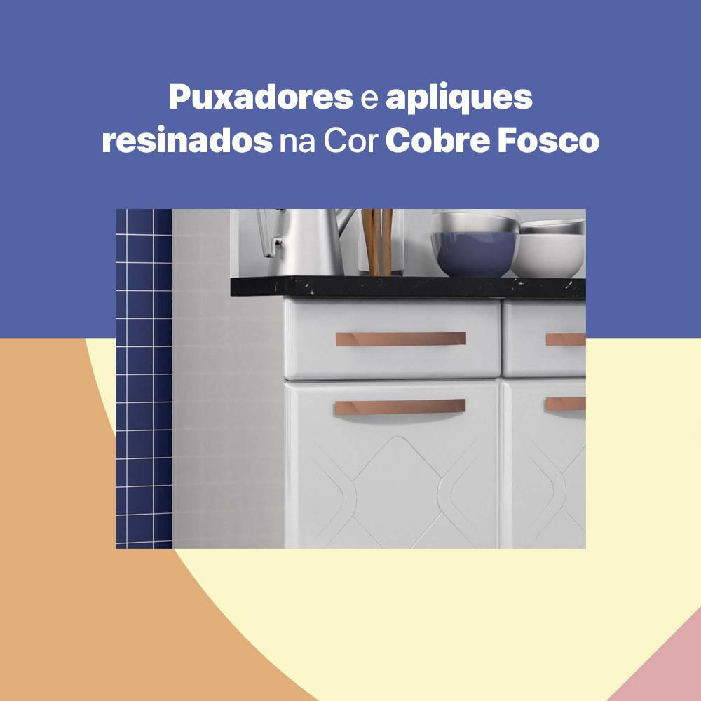 Armário de Cozinha de Aço Kit Triplo 120cm Regina Multimóveis CR6129 Branco