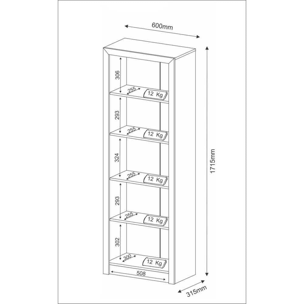 Estante Escritório 60 cm Multimóveis CR25014 Preta