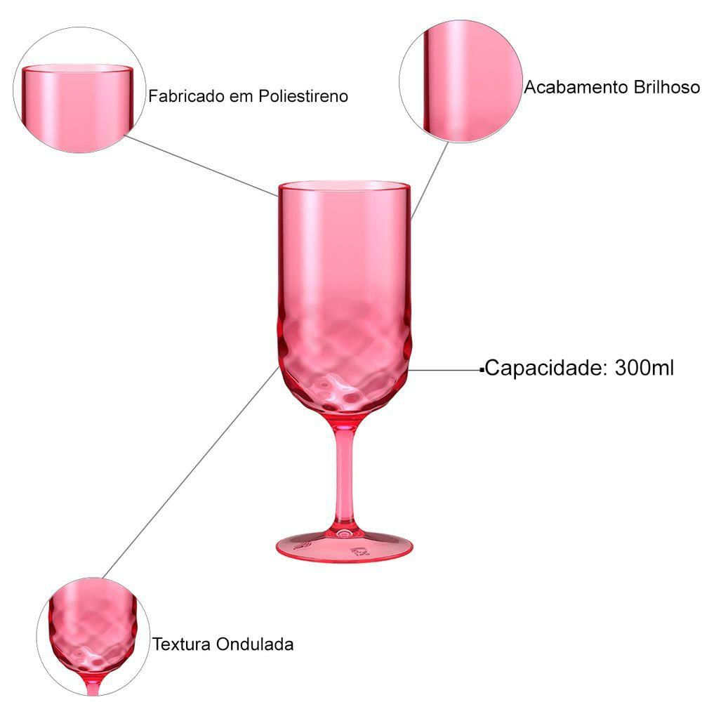 Taça De Poliestireno Para Drinks 300ml Wave Coza - Brinox Rosa Sorbet 20318/0527