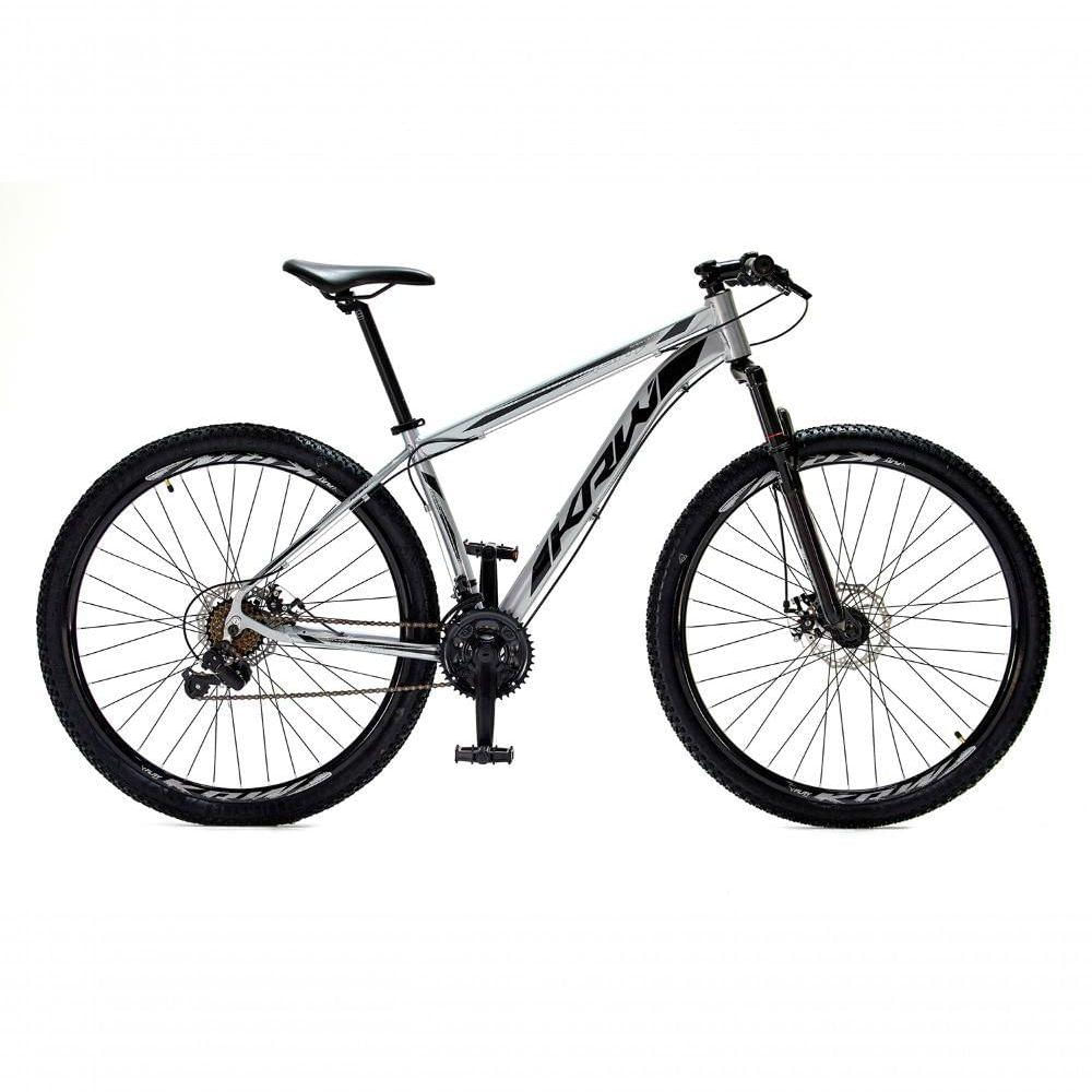 Bicicleta Aro 29 Krw Alumínio 24 Vel Freio A Disco Suspensão Dianteira S1 17 Prata-Preto