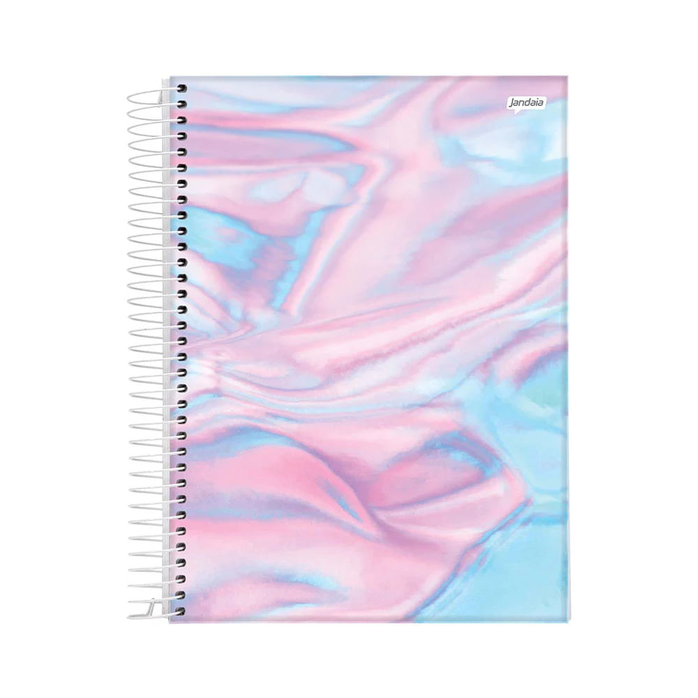 Caderno Universitário Jandaia Espiral Capa Dura Le Feminino Tie Dye 1 Matéria 80 Folhas Em 0012