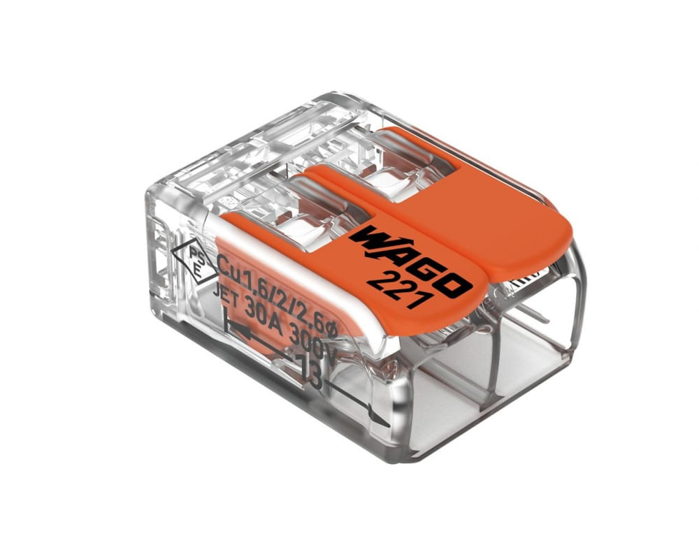 Conector Emenda Wago 2P 41A 221-612 C/3Pcs