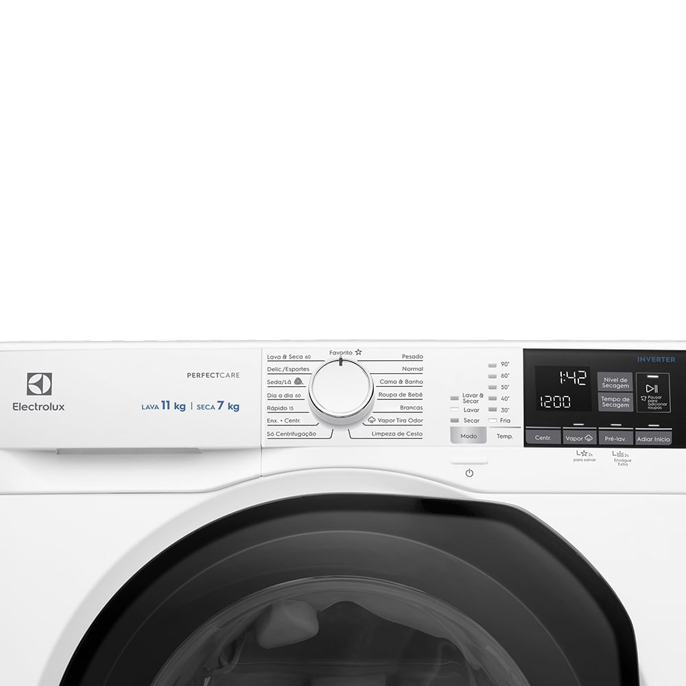 Lava e Seca Electrolux 11Kg Branca Perfect Care Inverter com Água Quente/Vapor (LSP11) 220V
