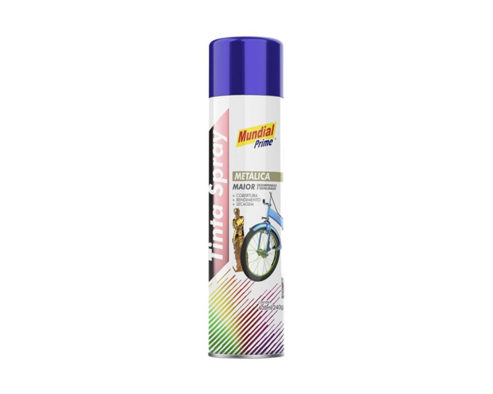 Tinta Spray Mundial Prime Metalica Azul 400Ml c/6pcs