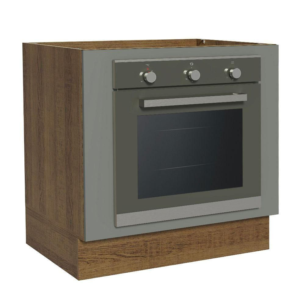 Balcão Forno Embutir 80x60cm Sem Tampo Rustic/cinza