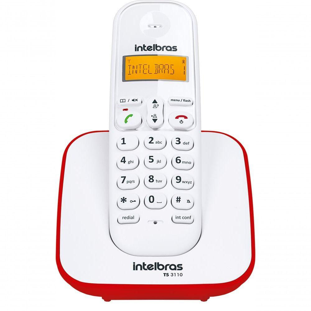 Telefone Sem Fio Intelbras Ts 3110 Branco-vermelho 4123101