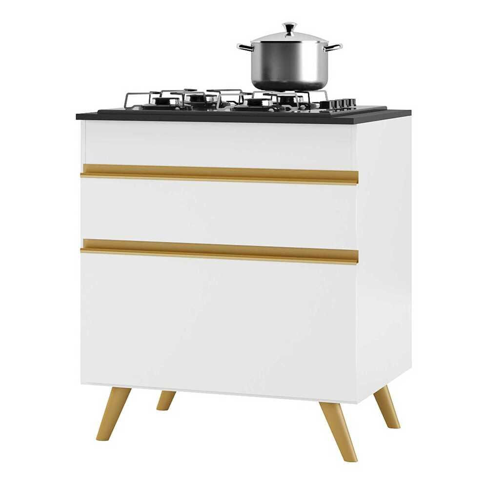 Balcão de Cozinha para Cooktop 70 cm Multimóveis Veneza GW 1 Porta 1 Gaveta Branco