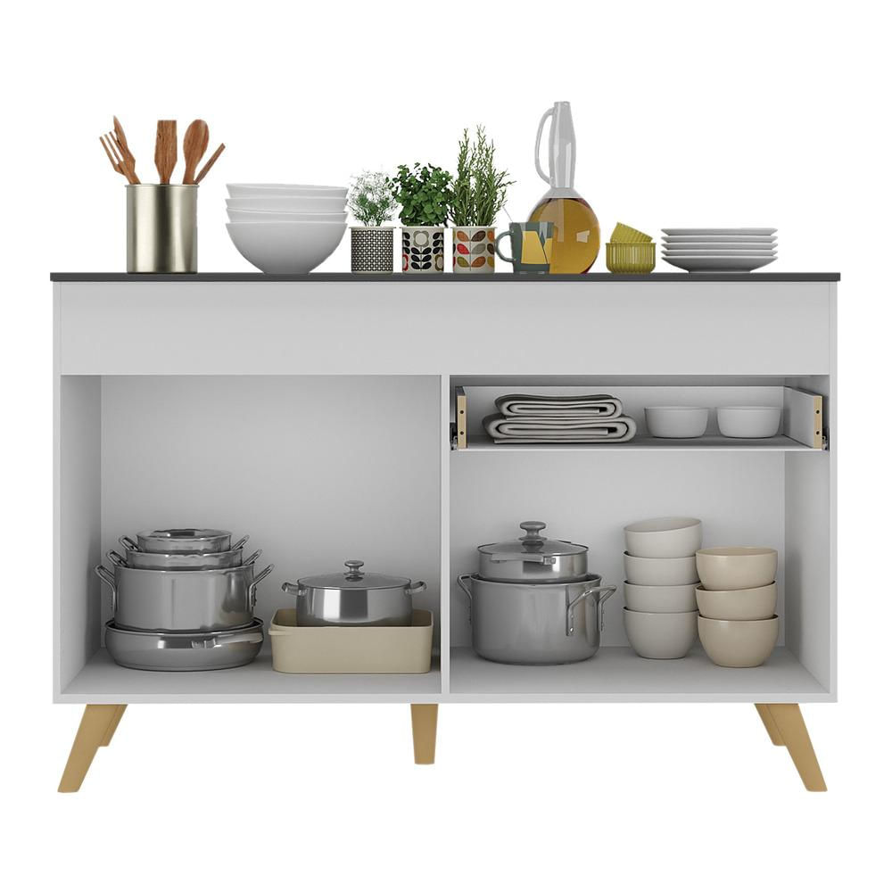 Balcão Cozinha Gabinete Pia 120 cm 2 Portas 1 Gaveta Veneza GW Multimóveis Branco