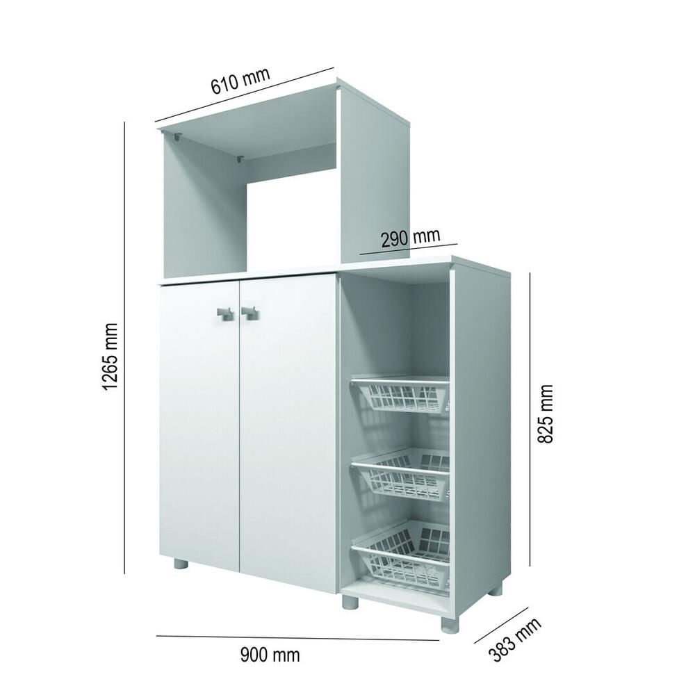 Armário para Forno e Microondas Multimóveis 2 Portas FG2531 Branco