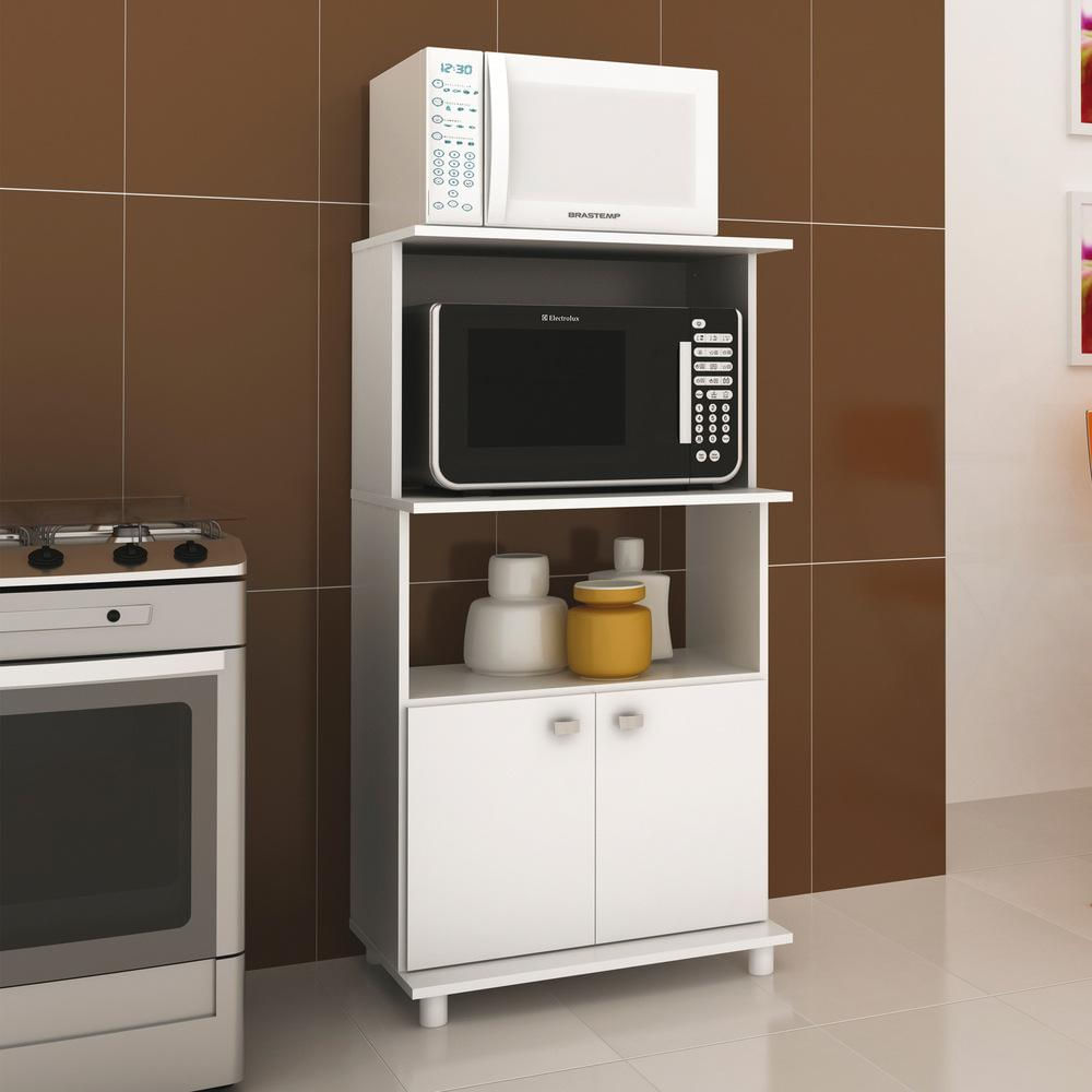 Balcão Multiuso para Forno e Microondas com 2 Portas Multimóveis CR20004 Branco