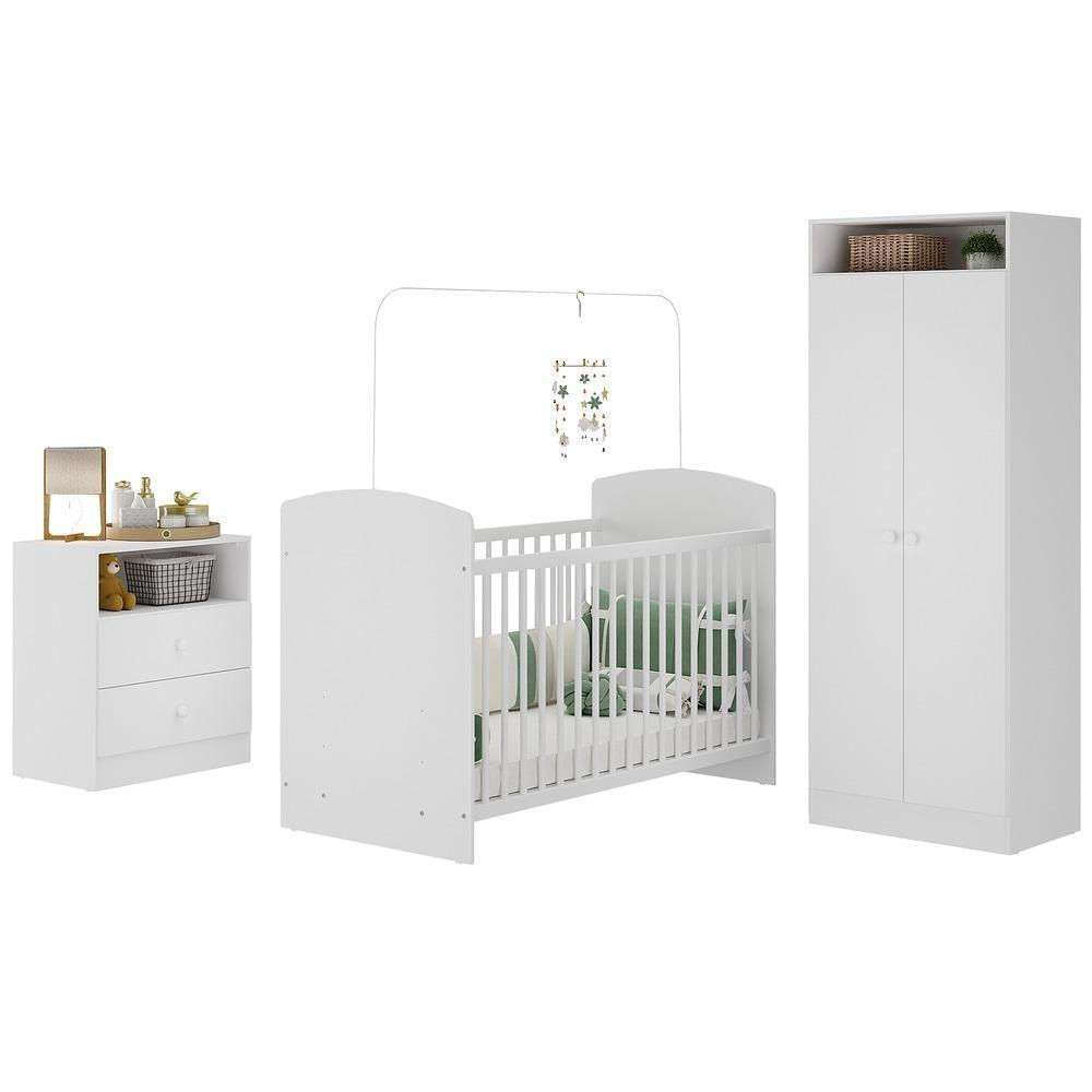 Quarto Infantil Completo Com Colchão Incluso Doçura Multimóveis Branco