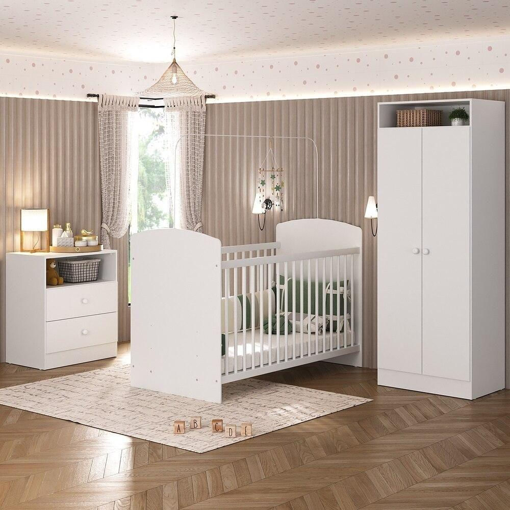 Quarto Infantil Completo Com Colchão Incluso Doçura Multimóveis Branco