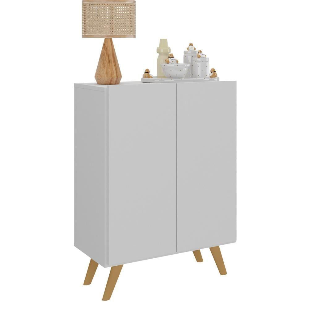 Armário Cômoda Infantil 2 Portas Retrô Multimóveis Mp4231 Branco natural Branco natural