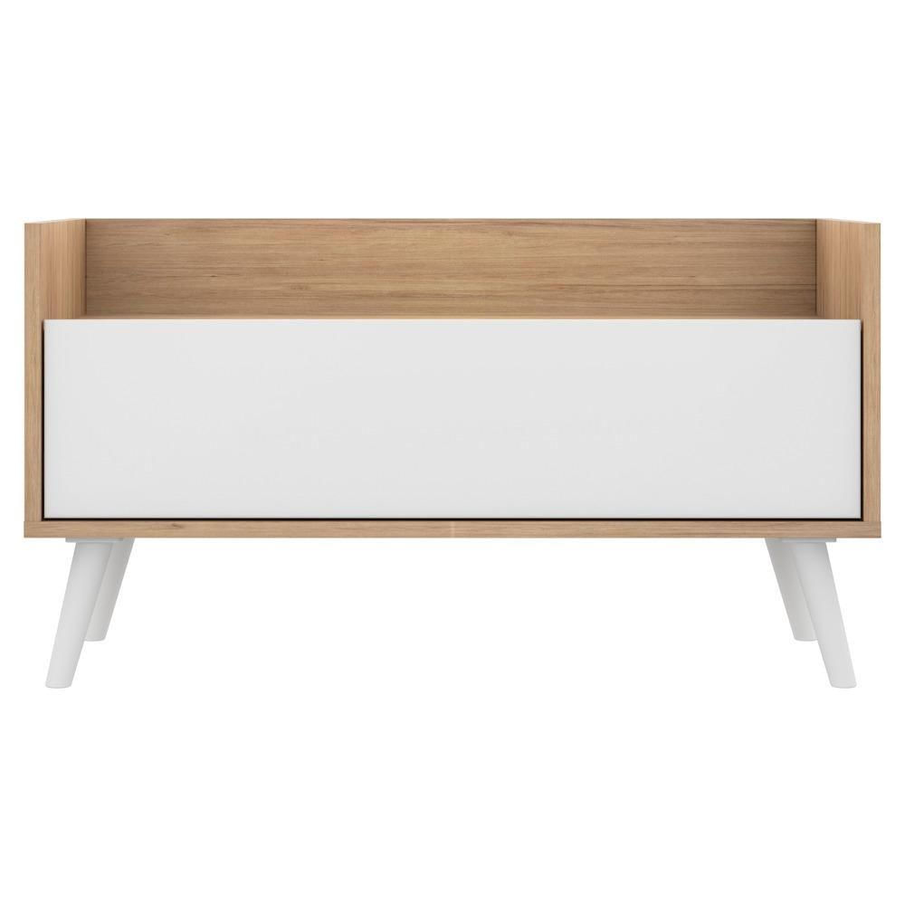 Mesa De Cabeceira 80 Cm Rustic/branco