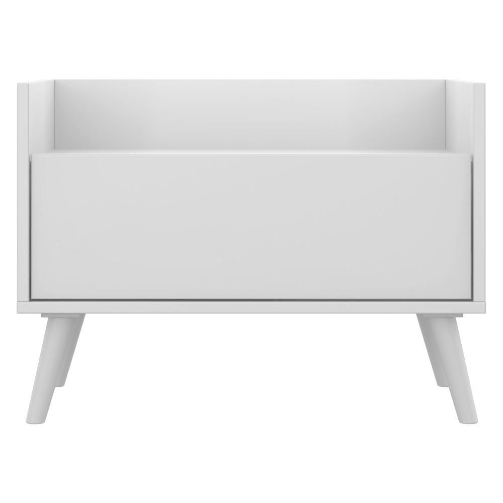 Mesa De Cabeceira 80Cm Retrô Multimóveis V4000 Branca Branco