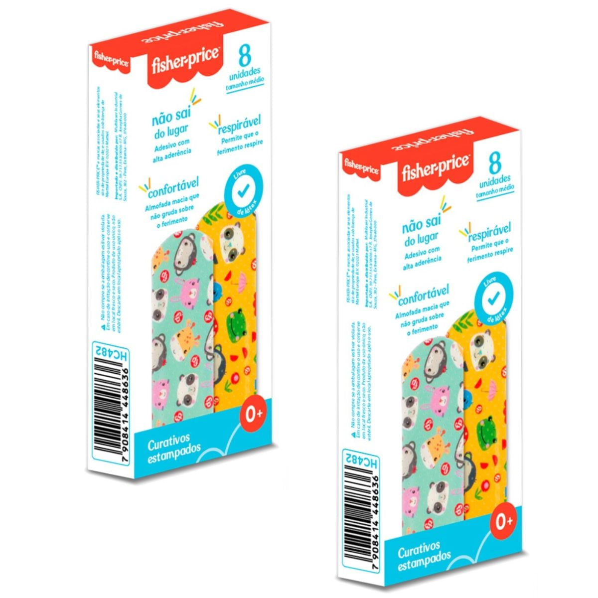 2X CURATIVO INFANTIL ESTAMPADO CAIXA 8 UNIDADES FISHER PRICE