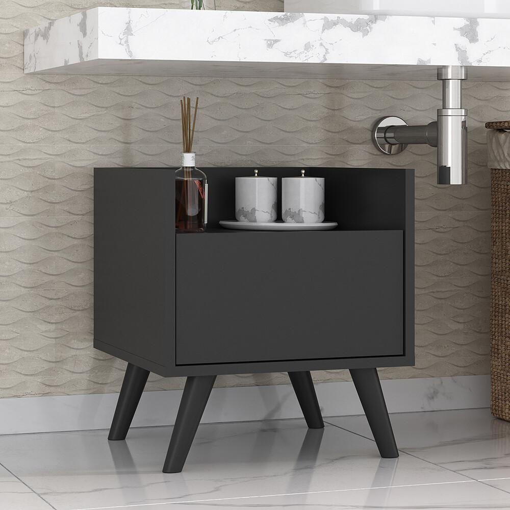 Gabinete Armário Banheiro 40cm+Pés Retrô Mp5037 Preto