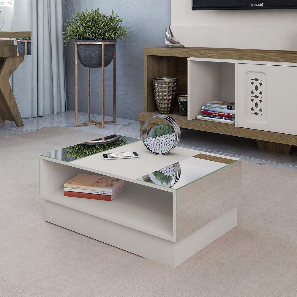 Mesa De Centro+Espelho Cr45140 Off White Off White