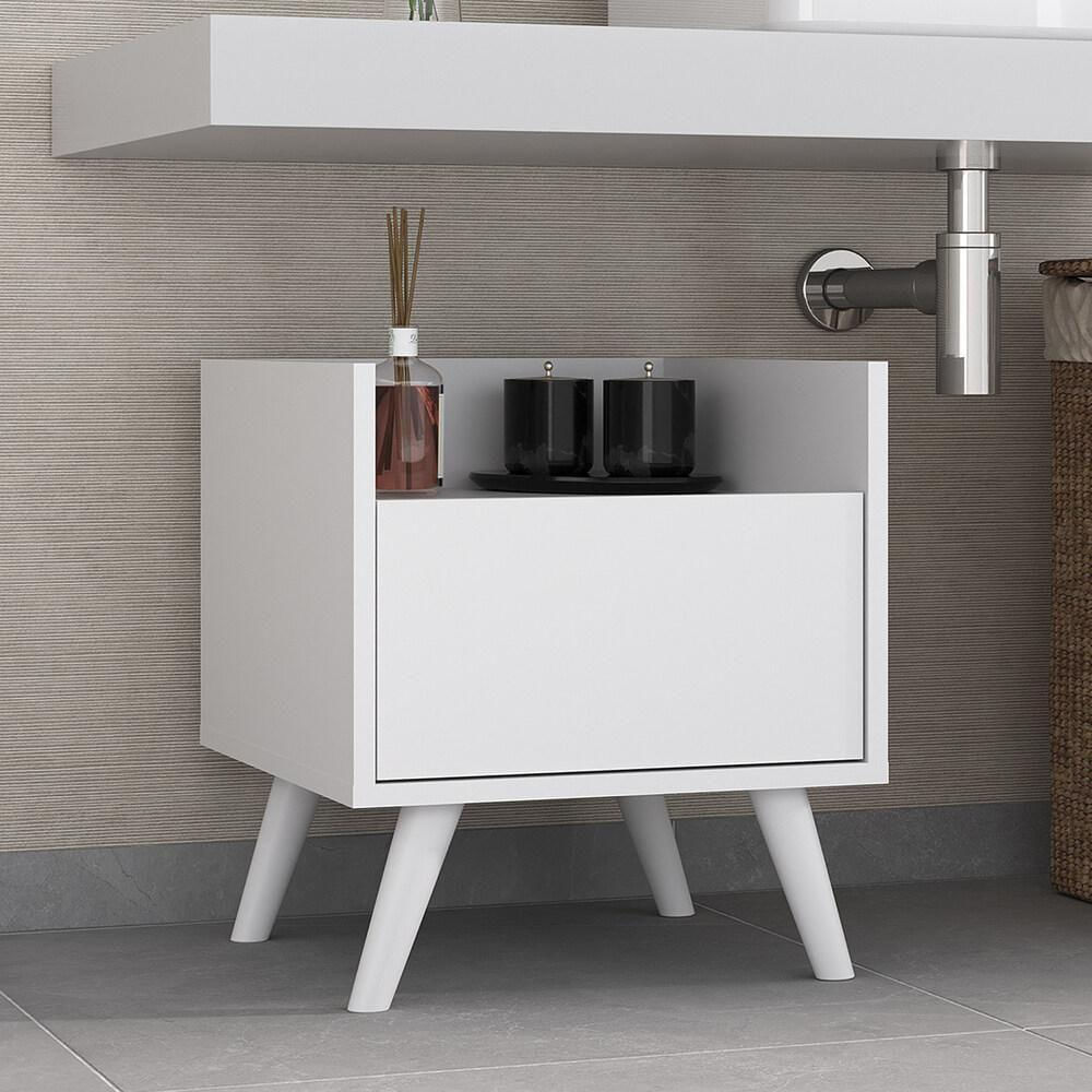 Gabinete Armário Banheiro 40cm+Pés Retrô Mp5037 Branco