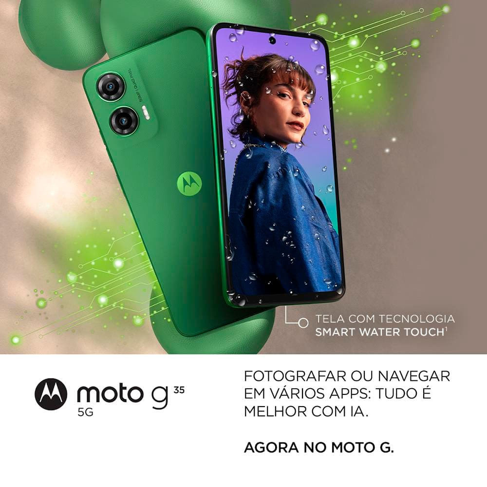 Smartphone Motorola Moto G35  5G, 128GB, 12GB RAM Boost, Processador Octa-Core, Câmera Traseira 50MP + 8MP, Selfie de 16MP e Tela de 6.7 Grafite