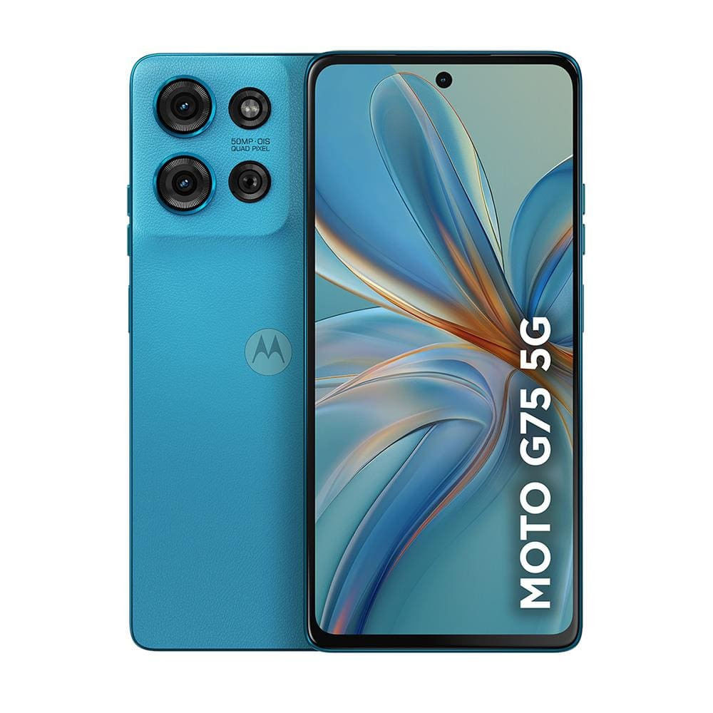 Smartphone Motorola Moto G75 5G Memória 256GB 16GB RAM Boost Câmeras Traseira 50MP + 8MP Selfie 16MP Tela: 6.8 proteção Gorilla Azul