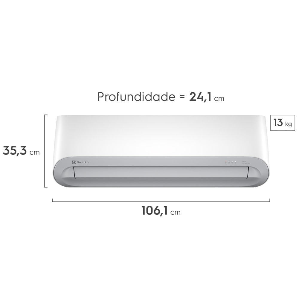 Ar-Condicionado Electrolux Inverter Split 24.000 BTUs Color Adapt Frio Triple Protection (JI24F/JE24F) 220V