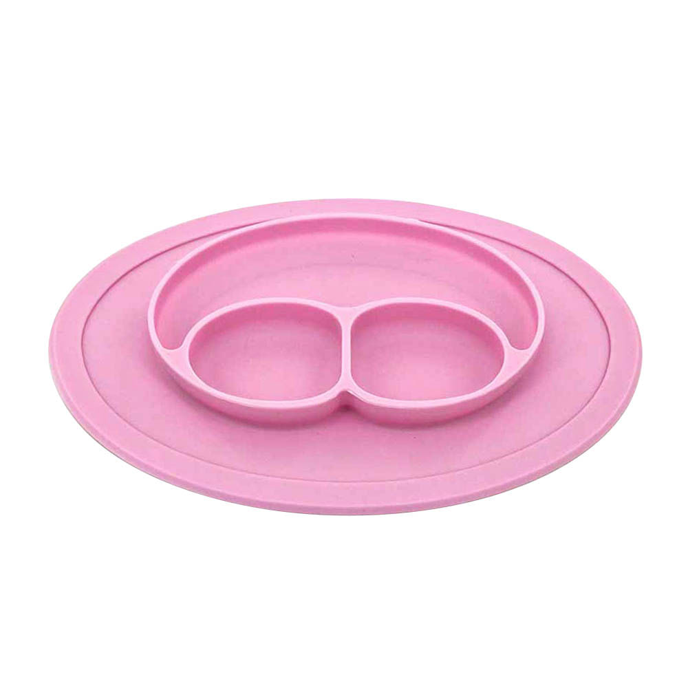 Prato de Silicone Le Baby com Três Divisórias Rosa