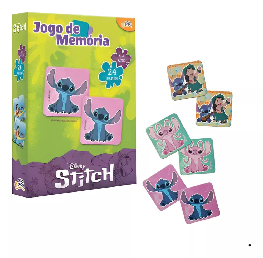 Jogo Da Memória Stitch Disney 24 Pares - Toyster 8075