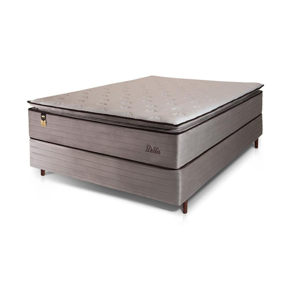 Cama Box Casal Hellen Dublin com Molas Ensacadas e Espuma D26 66x138x188cm Bege