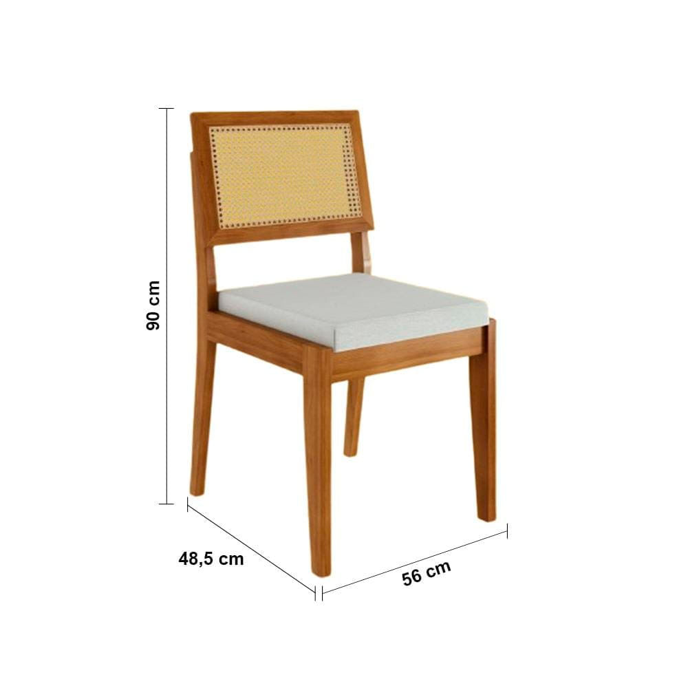 Mesa de Jantar Nesher Rainha com 4 Cadeiras Off White