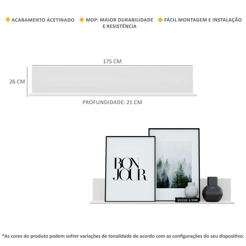 Kit 3 Prateleiras Nichos Decorativos Multimóveis Branco