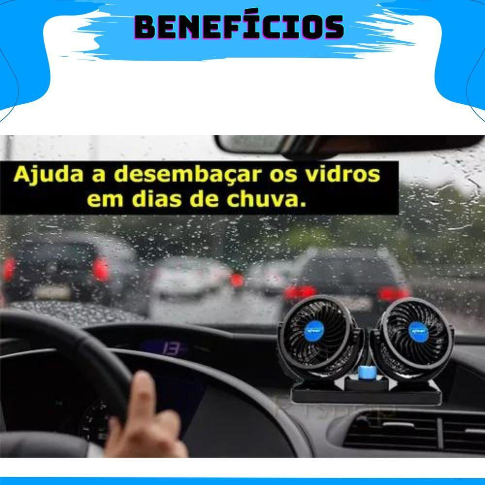 Ventilador Automotivo Duplo 12v Duplo Com Ajuste Para Carro Caminhões Van