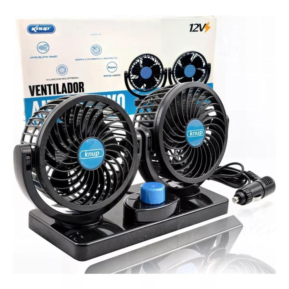 Ventilador Automotivo Duplo 12v Duplo Com Ajuste Para Carro Caminhões Van