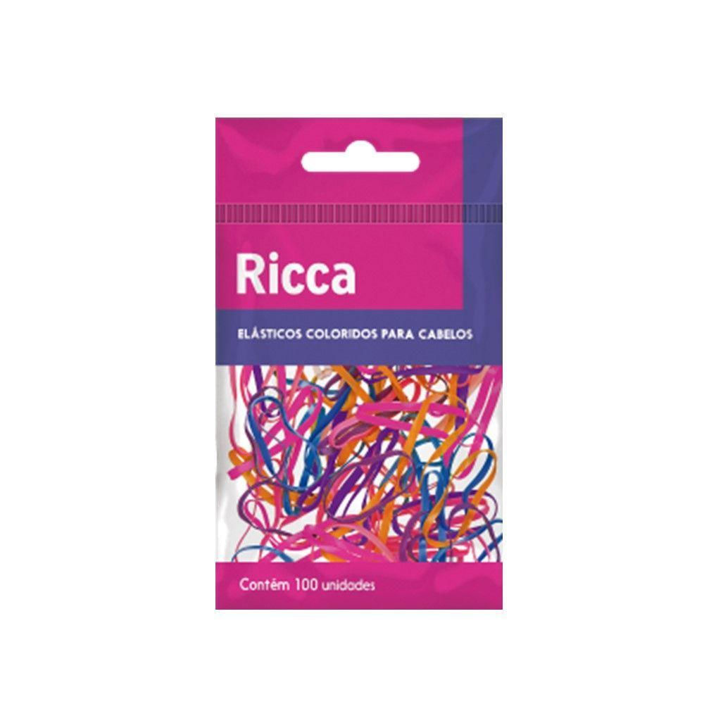 Kit 100 Elástico De Borracha Para Cabelo Colorido Ricca