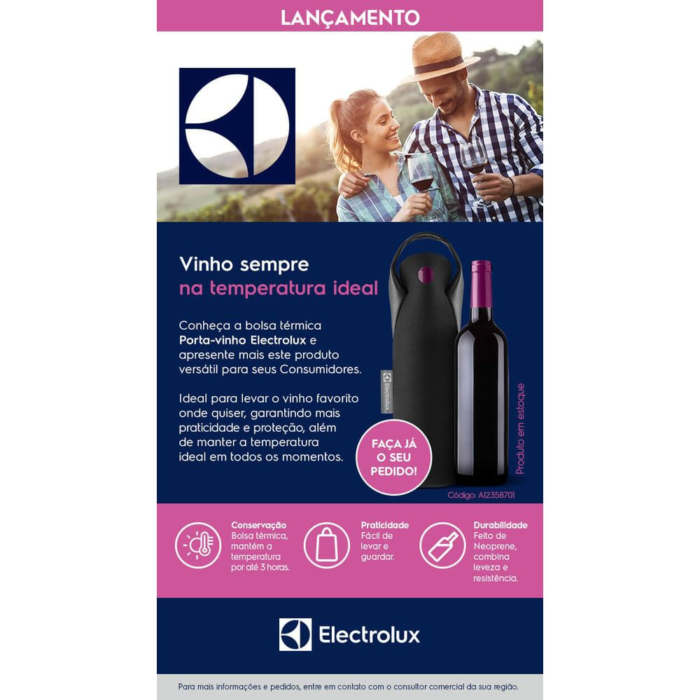 Porta-Vinho Electrolux Portátil Térmica Wine Bag Preta Não se aplica